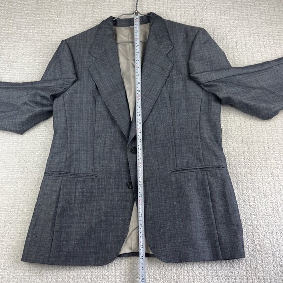 Vintage Pierre BALMAIN Jacket 38S Wool Light Grey Blue stripped 90's Read* - Picture 11 of 16